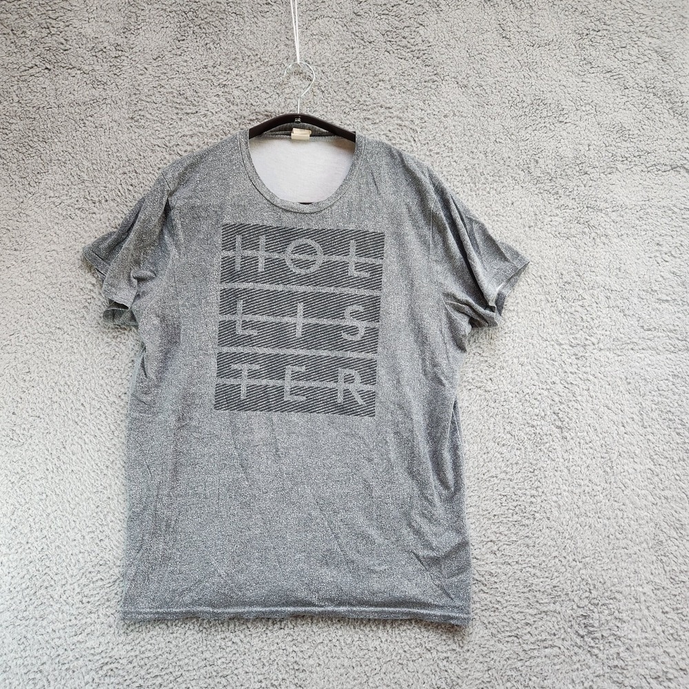 Hollister T Shirt Mens‎ XL Heather Gray Cotton Crew Neck Short Sleeve Pullover